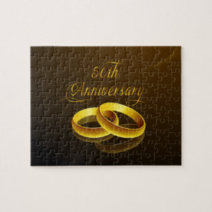 50th Anniversary   Gold Script Jigsaw Puzzle
