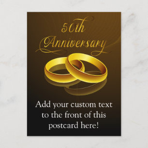 50th Anniversary   Gold Script Postcard