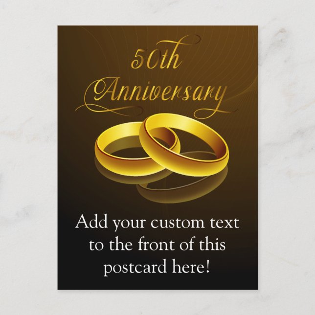 50th Anniversary | Gold Script Postcard (Front)