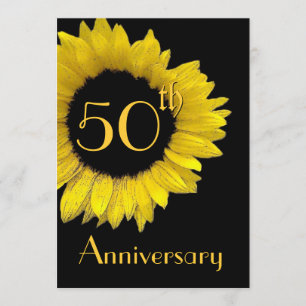 50th Anniversary Gold Sunflower Invitation