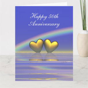 50th Anniversary Golden Hearts Card