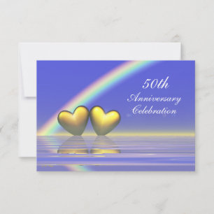 50th Anniversary Golden Hearts Invitation