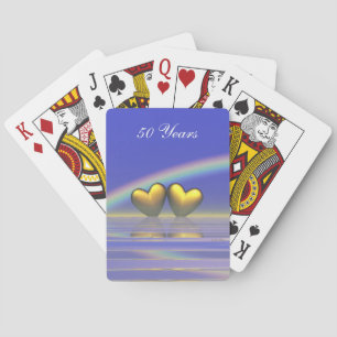 50th Anniversary Golden Hearts Playing Cards