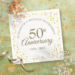 50th Anniversary Golden Love Hearts Confetti Napkin<br><div class="desc">Designed to coordinate with our 50th Anniversary Golden Hearts collection. Featuring delicate golden love hearts confetti. Personalise with your special fifty years golden anniversary information in chic gold lettering. Designed by Thisisnotme©</div>