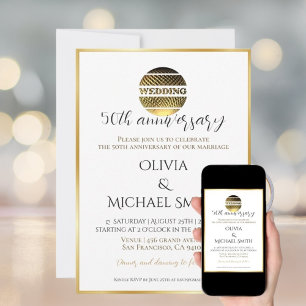 50th anniversary golden Wedding Invitation