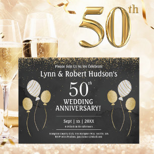 50th Anniversary Golden Wedding Party Invitation