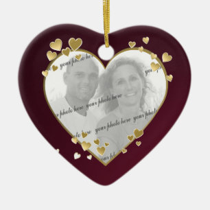 50th Anniversary Heart Photo Keepsake Ceramic Tree Decoration