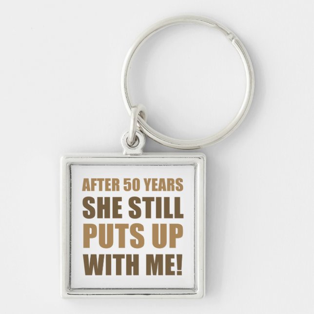 50th Anniversary Humour For Men Key Ring (Front)