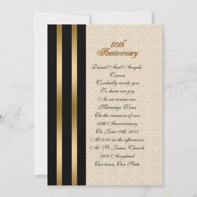 50th Anniversary  Invitation elegant (Front)