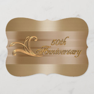 50th anniversary invitation elegant gold