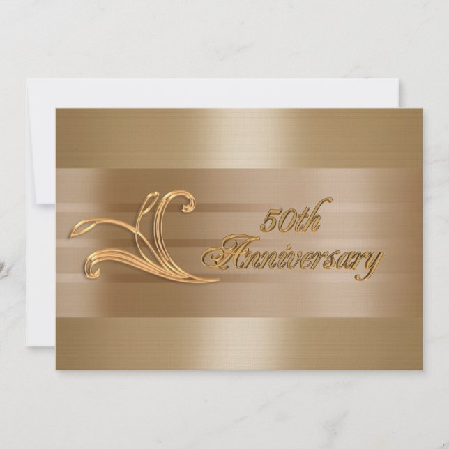 50th anniversary invitation gold (Front)
