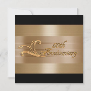 50th anniversary invitation gold black