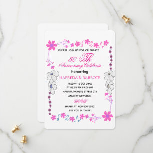50th Anniversary Invitation, Greenery Wedding Anni Save The Date