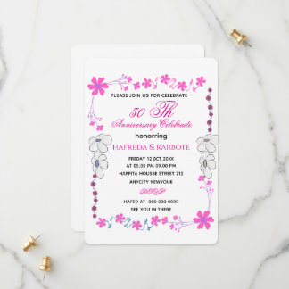 50th Anniversary Invitation, Greenery Wedding Anni Save The Date