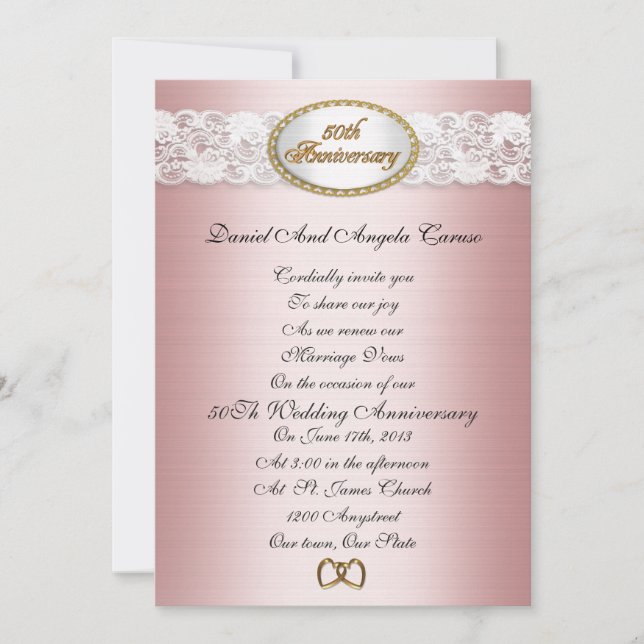 50th Anniversary Invitation traditional (Front)