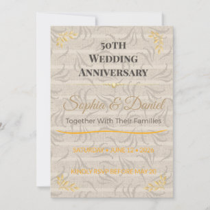 50th Anniversary Invite Elegant Gold Celebration