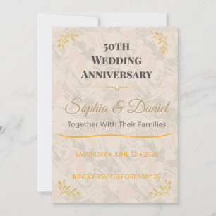 50th Anniversary Invite Elegant Gold Celebration