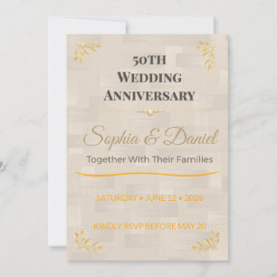 50th Anniversary Invite Elegant Gold Celebration