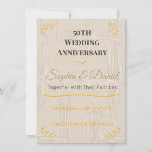 50th Anniversary Invite Elegant Gold Celebration