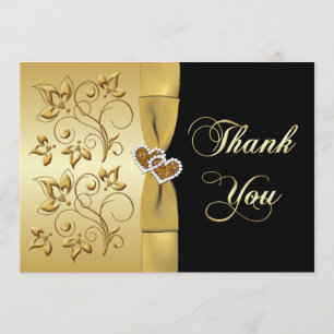 50th Anniversary Joined Hearts 2 Thank You Card