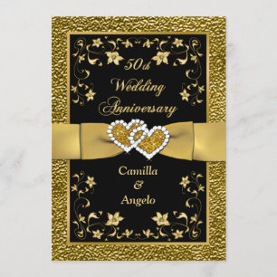 50th Anniversary Joined Hearts Wedding Invite 3