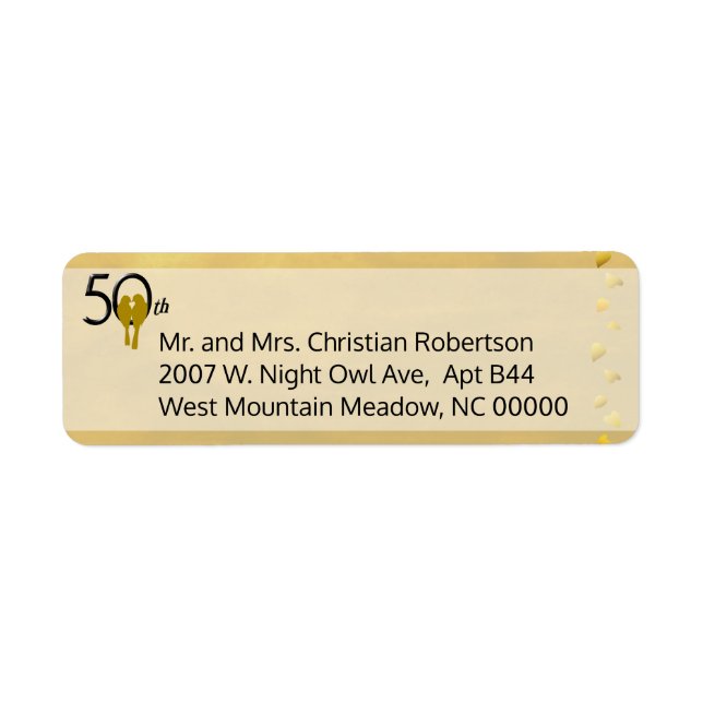 50th Anniversary Lovebirds Return Address Label (Front)