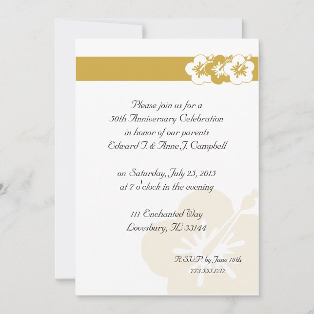 50th Anniversary Luau Invitations (Front)