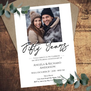 50th Anniversary Minimal Photo Invitation