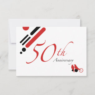 50th Anniversary (mod birds) Invitation
