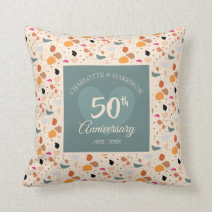 50th Anniversary Modern Retro Throw Pillow