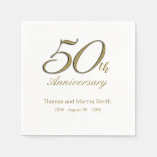 50th Anniversary Napkins Personalised