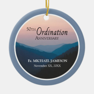 50th Anniversary of Ordination Congratulations Ceramic Ornament