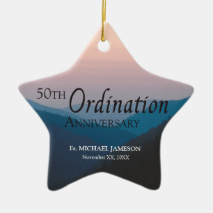 50th Anniversary of Ordination Congratulations Ceramic Tree Decoration