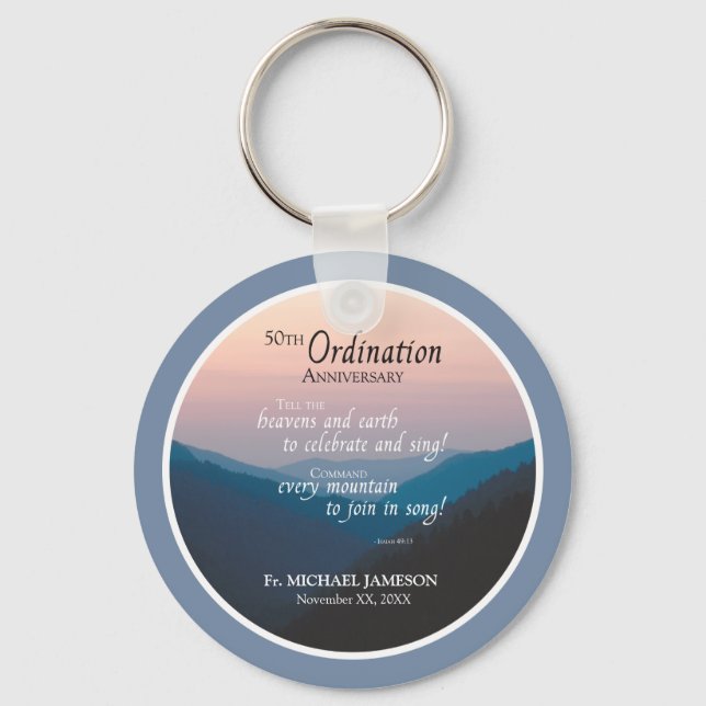 50th Anniversary of Ordination Congratulations Key Ring (Front)