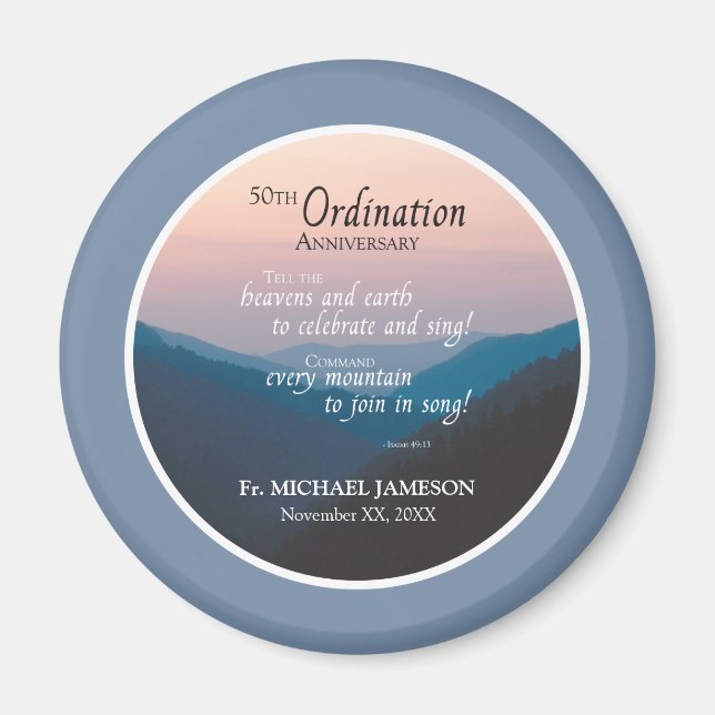 50th Anniversary of Ordination Congratulations Magnet (Front)