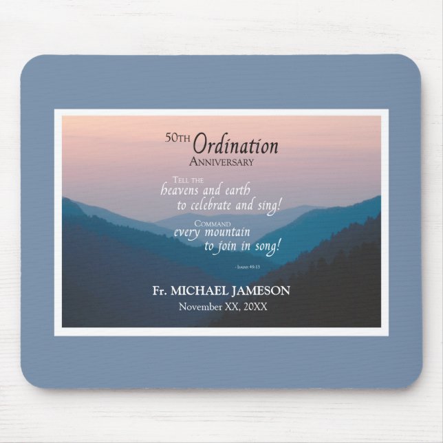 50th Anniversary of Ordination Congratulations Mouse Pad (Front)