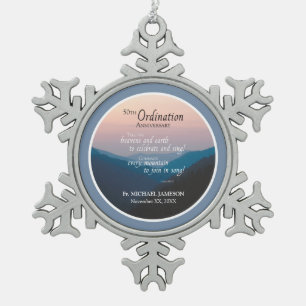 50th Anniversary of Ordination Congratulations Snowflake Pewter Christmas Ornament