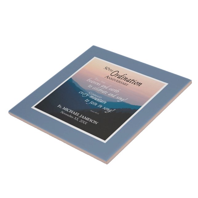50th Anniversary of Ordination Congratulations Tile (Side)