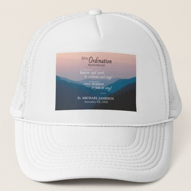 50th Anniversary of Ordination Congratulations Trucker Hat (Front)