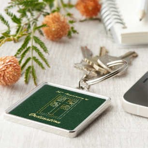 50th Anniversary of Ordination Green Leather Look Key Ring