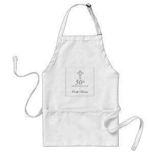 50th Anniversary of Priest with Embossed Cross Standard Apron