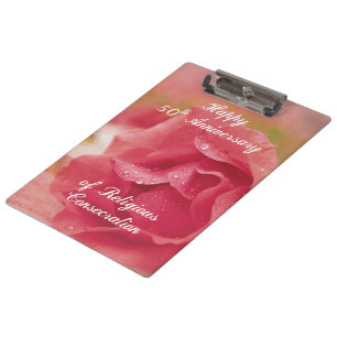 50th Anniversary of Religious Consecration Rose Clipboard