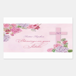 50th Anniversary of Religious Life Catholic Nun Rectangular Sticker