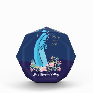 50th Anniversary of Religious Life Nun Pink Flower Photo Block