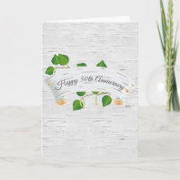 50th Anniversary On Birch Tree Scroll