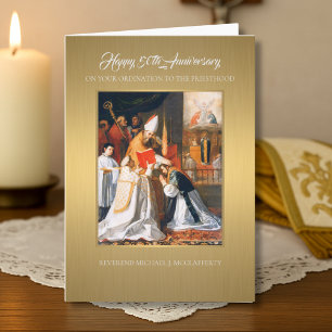 50th Anniversary Ordination Catholic Priest Card