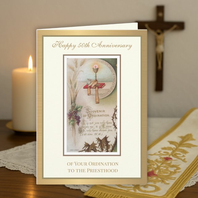50th Anniversary Ordination Chalice Elegant Card (Creator Uploaded)