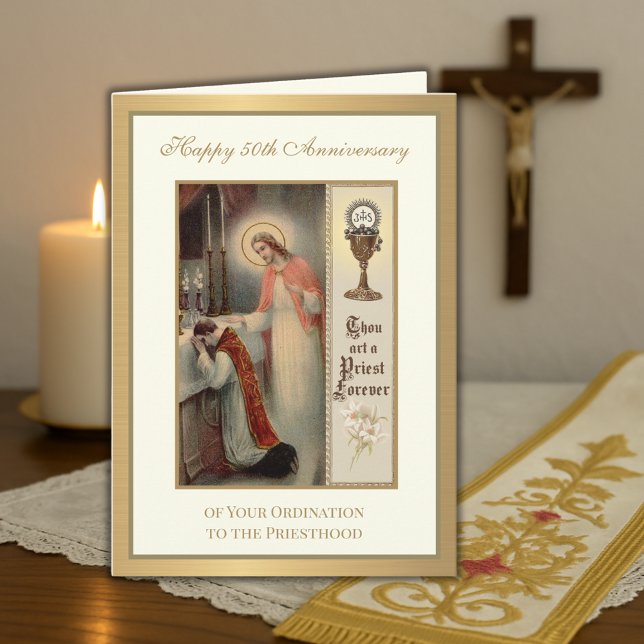 50th Anniversary Ordination Chalice Elegant Card (Creator Uploaded)