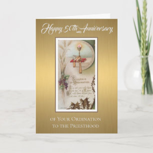 50th Anniversary Ordination Chalice Host Altar Card