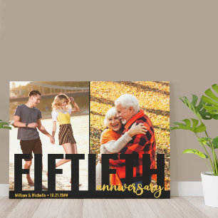 50th Anniversary Oversized Typography 2 Photo Canvas Print